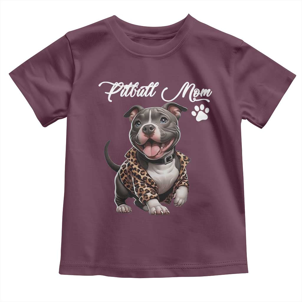 Pitbull Mom Toddler T Shirt Cute Pitbull Puppy Dog Lovers - Wonder Print Shop