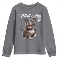 Pitbull Mom Youth Sweatshirt Cute Pitbull Puppy Dog Lovers - Wonder Print Shop