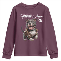 Pitbull Mom Youth Sweatshirt Cute Pitbull Puppy Dog Lovers - Wonder Print Shop