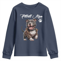 Pitbull Mom Youth Sweatshirt Cute Pitbull Puppy Dog Lovers - Wonder Print Shop
