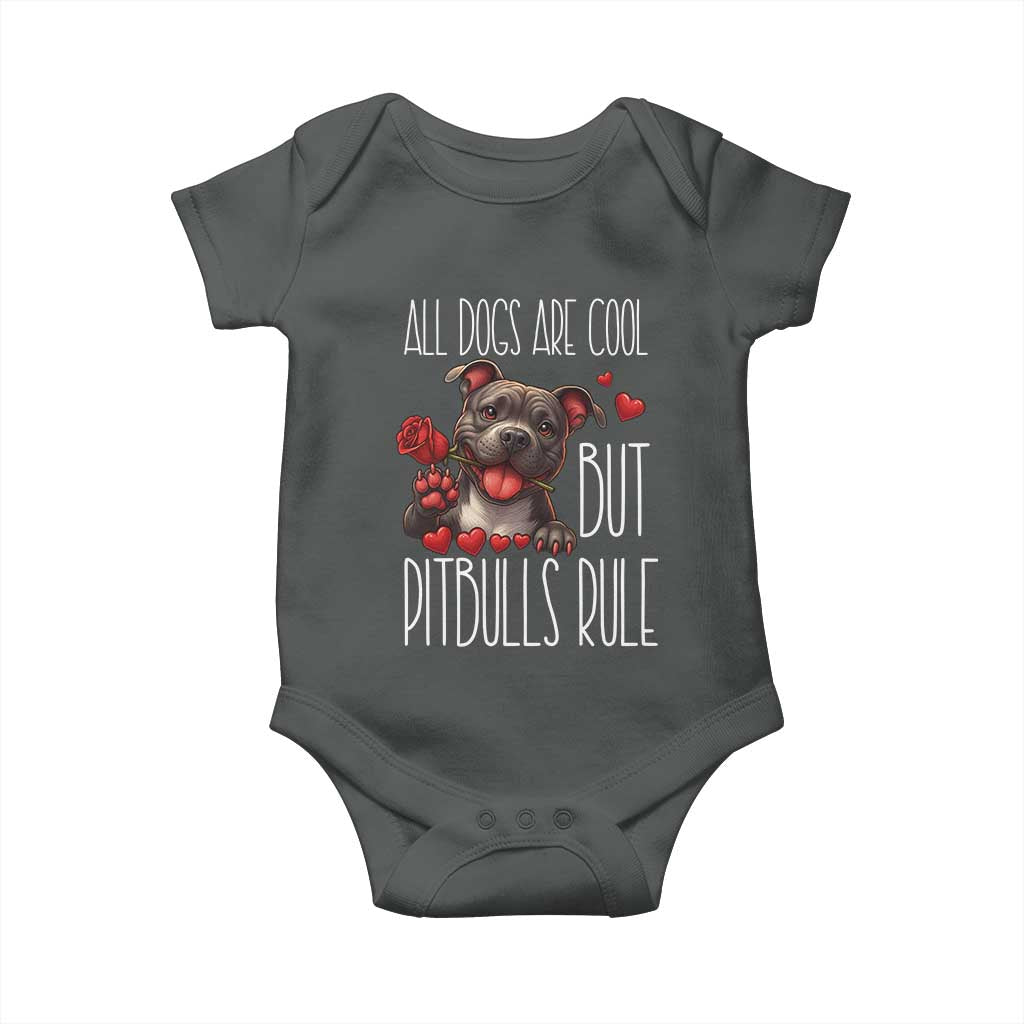 Pitbull Lover Baby Onesie All Dogs Are Cool But Pitbulls Rule - Wonder Print Shop