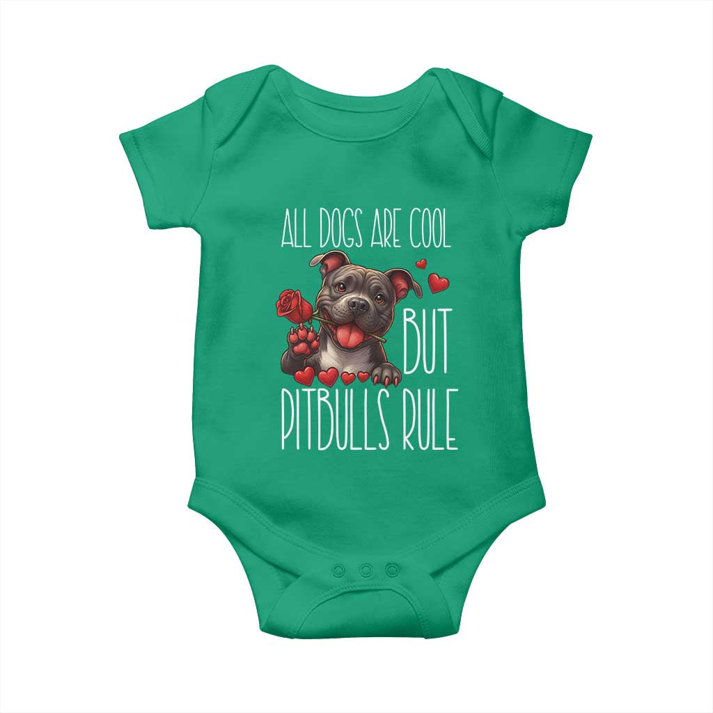 Pitbull Lover Baby Onesie All Dogs Are Cool But Pitbulls Rule - Wonder Print Shop