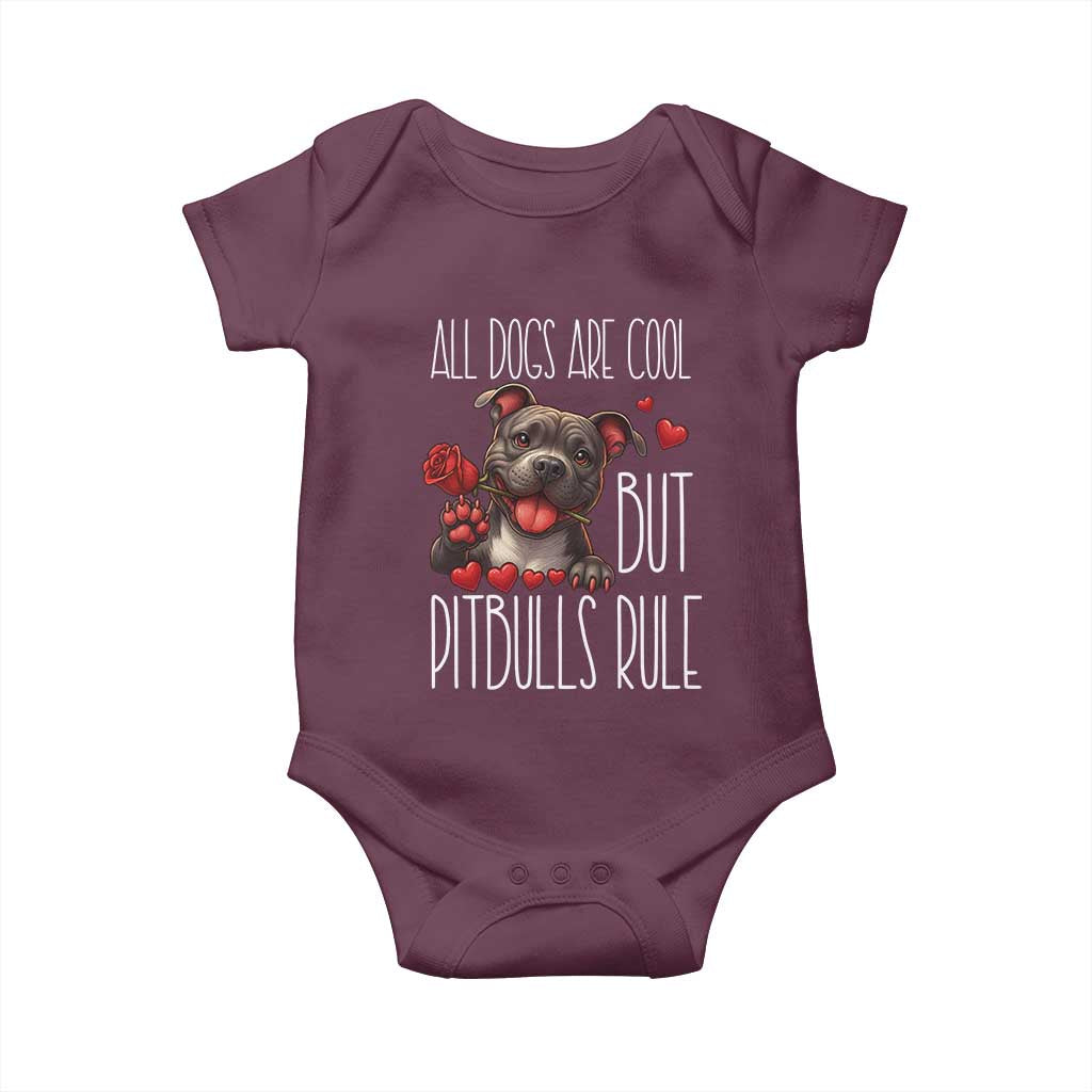 Pitbull Lover Baby Onesie All Dogs Are Cool But Pitbulls Rule - Wonder Print Shop