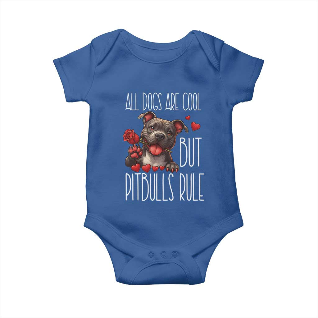 Pitbull Lover Baby Onesie All Dogs Are Cool But Pitbulls Rule - Wonder Print Shop