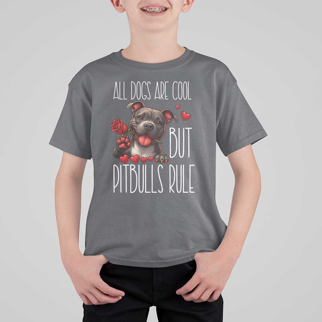 Pitbull Lover T Shirt For Kid All Dogs Are Cool But Pitbulls Rule - Wonder Print Shop