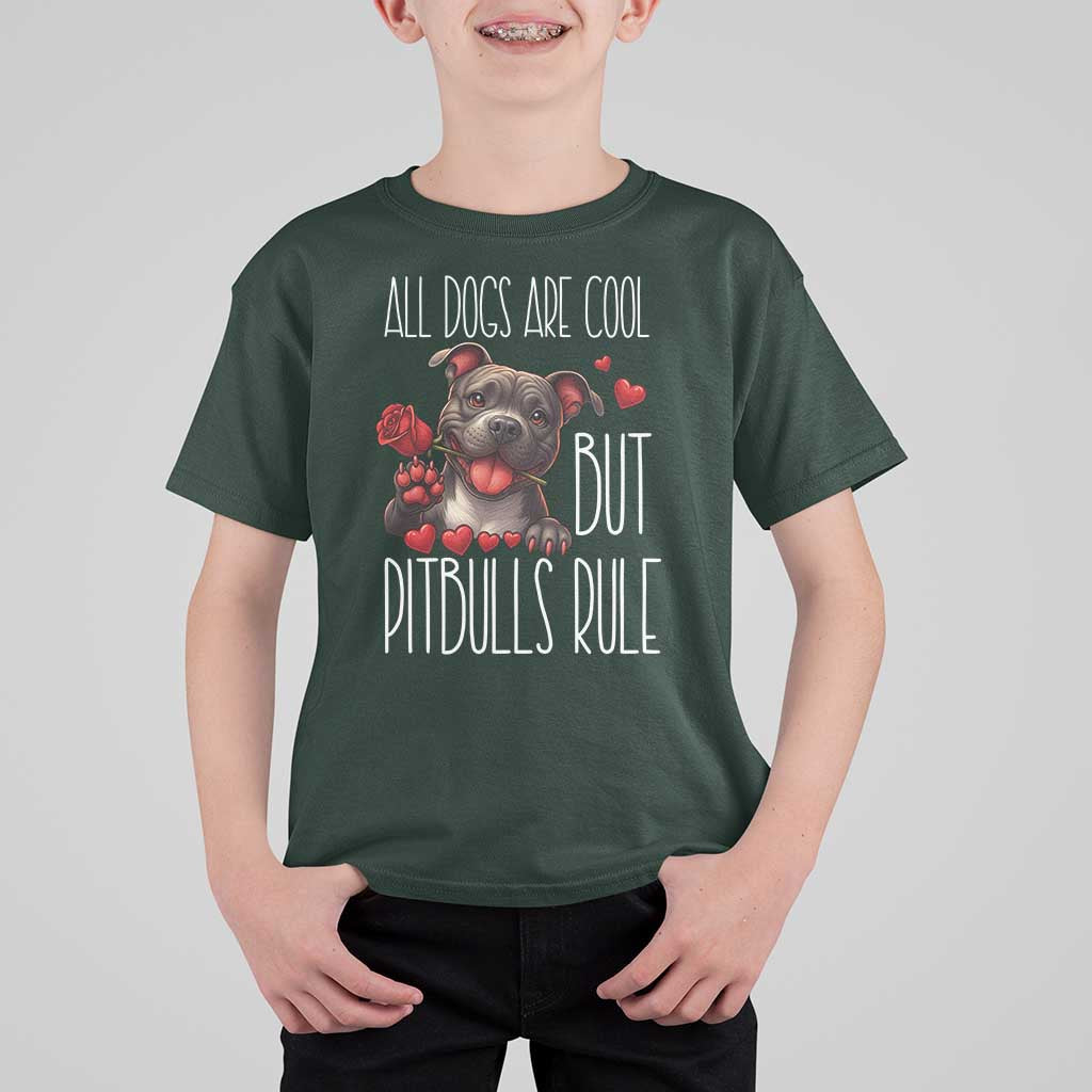 Pitbull Lover T Shirt For Kid All Dogs Are Cool But Pitbulls Rule - Wonder Print Shop