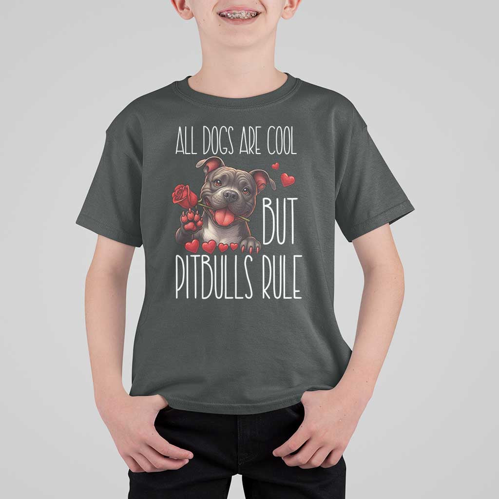 Pitbull Lover T Shirt For Kid All Dogs Are Cool But Pitbulls Rule - Wonder Print Shop