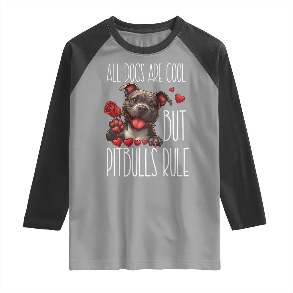 Pitbull Lover Raglan Shirt All Dogs Are Cool But Pitbulls Rule - Wonder Print Shop