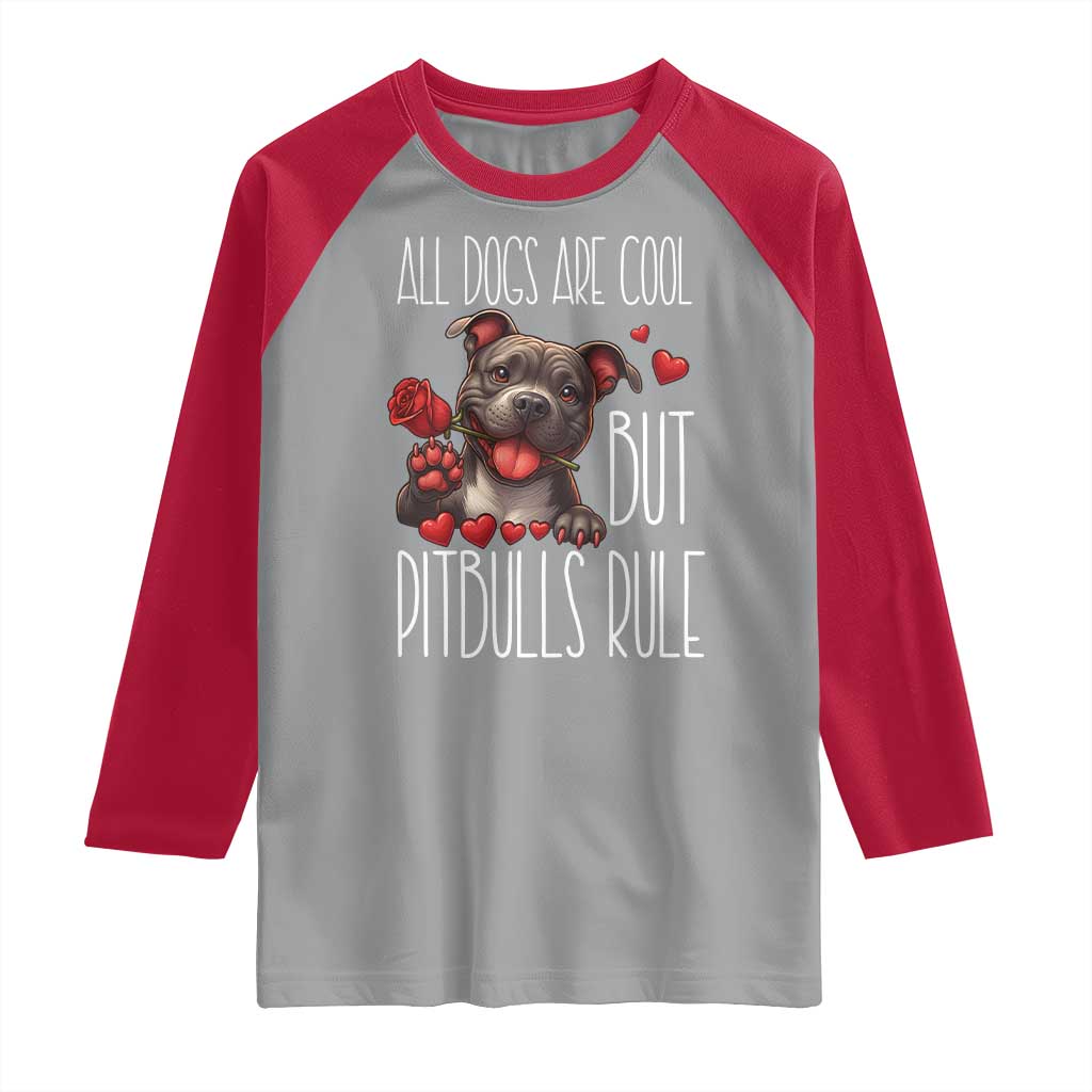 Pitbull Lover Raglan Shirt All Dogs Are Cool But Pitbulls Rule - Wonder Print Shop