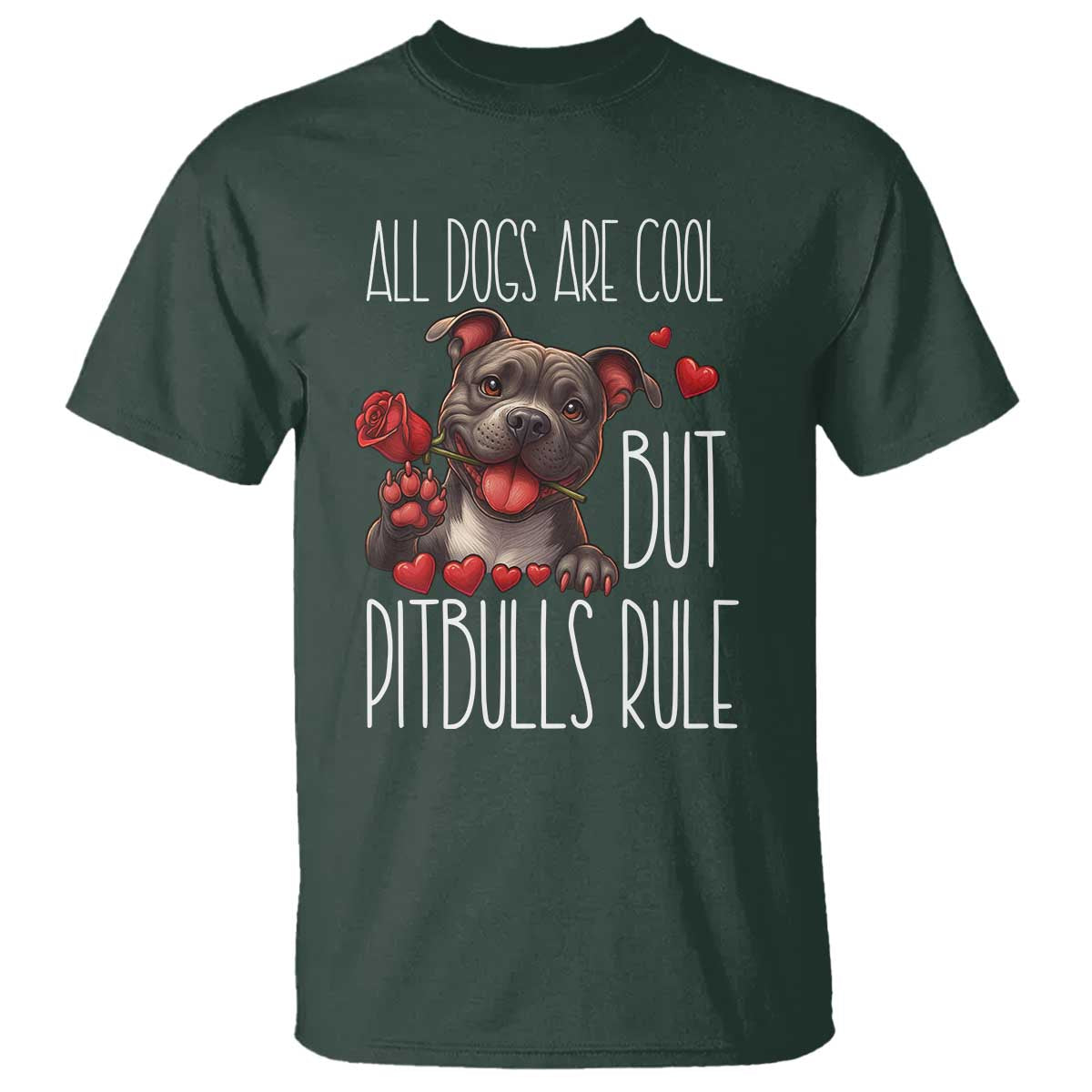 Pitbull Lover T Shirt All Dogs Are Cool But Pitbulls Rule - Wonder Print Shop