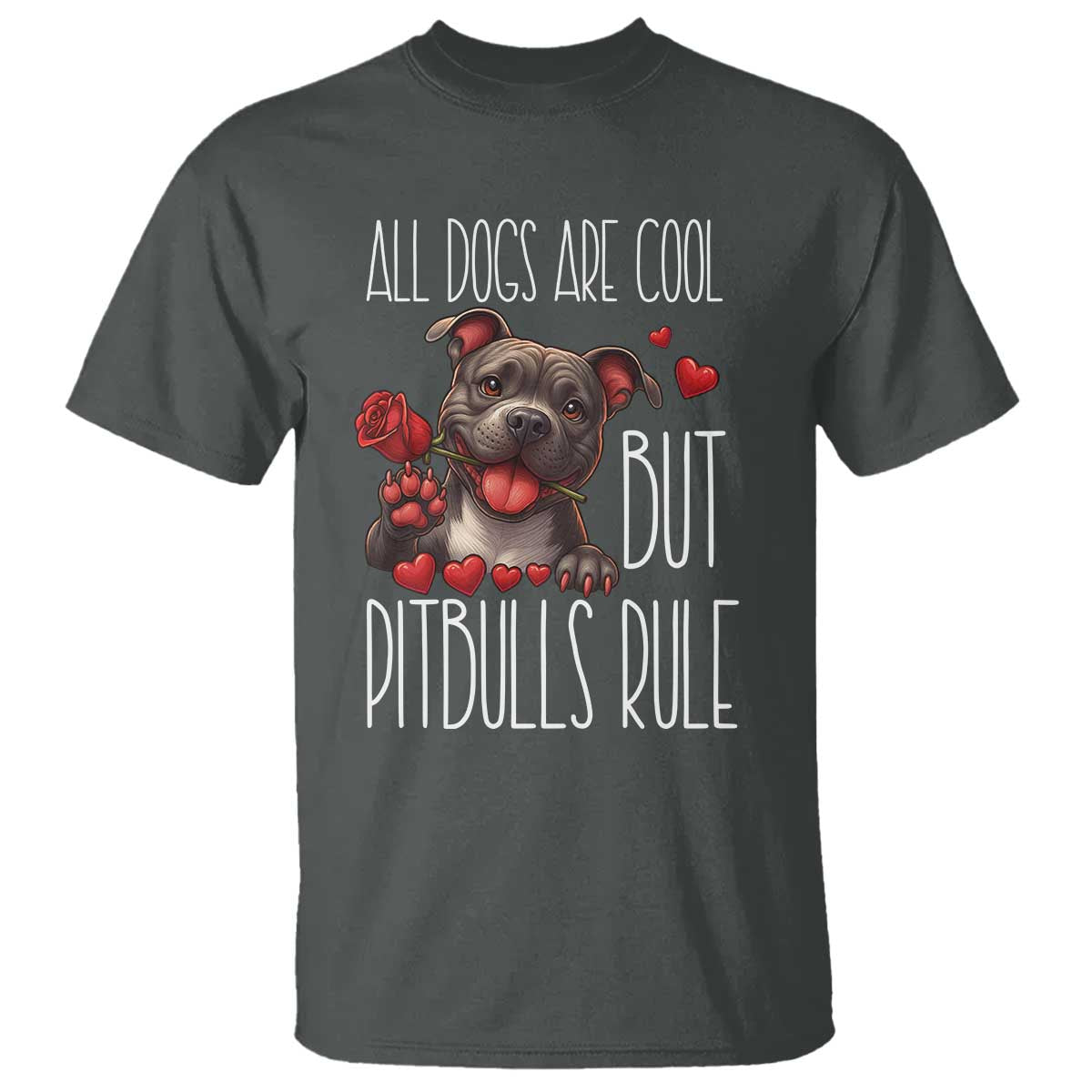 Pitbull Lover T Shirt All Dogs Are Cool But Pitbulls Rule - Wonder Print Shop