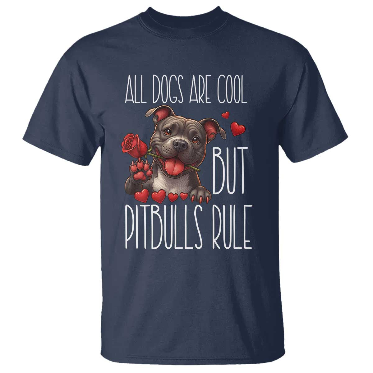 Pitbull Lover T Shirt All Dogs Are Cool But Pitbulls Rule - Wonder Print Shop