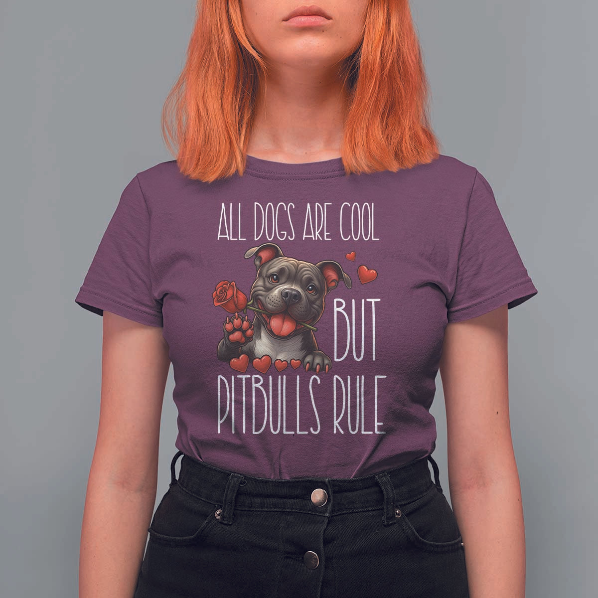 Pitbull Lover T Shirt For Women All Dogs Are Cool But Pitbulls Rule - Wonder Print Shop