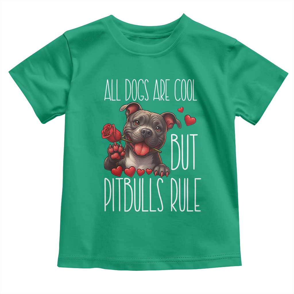 Pitbull Lover Toddler T Shirt All Dogs Are Cool But Pitbulls Rule - Wonder Print Shop