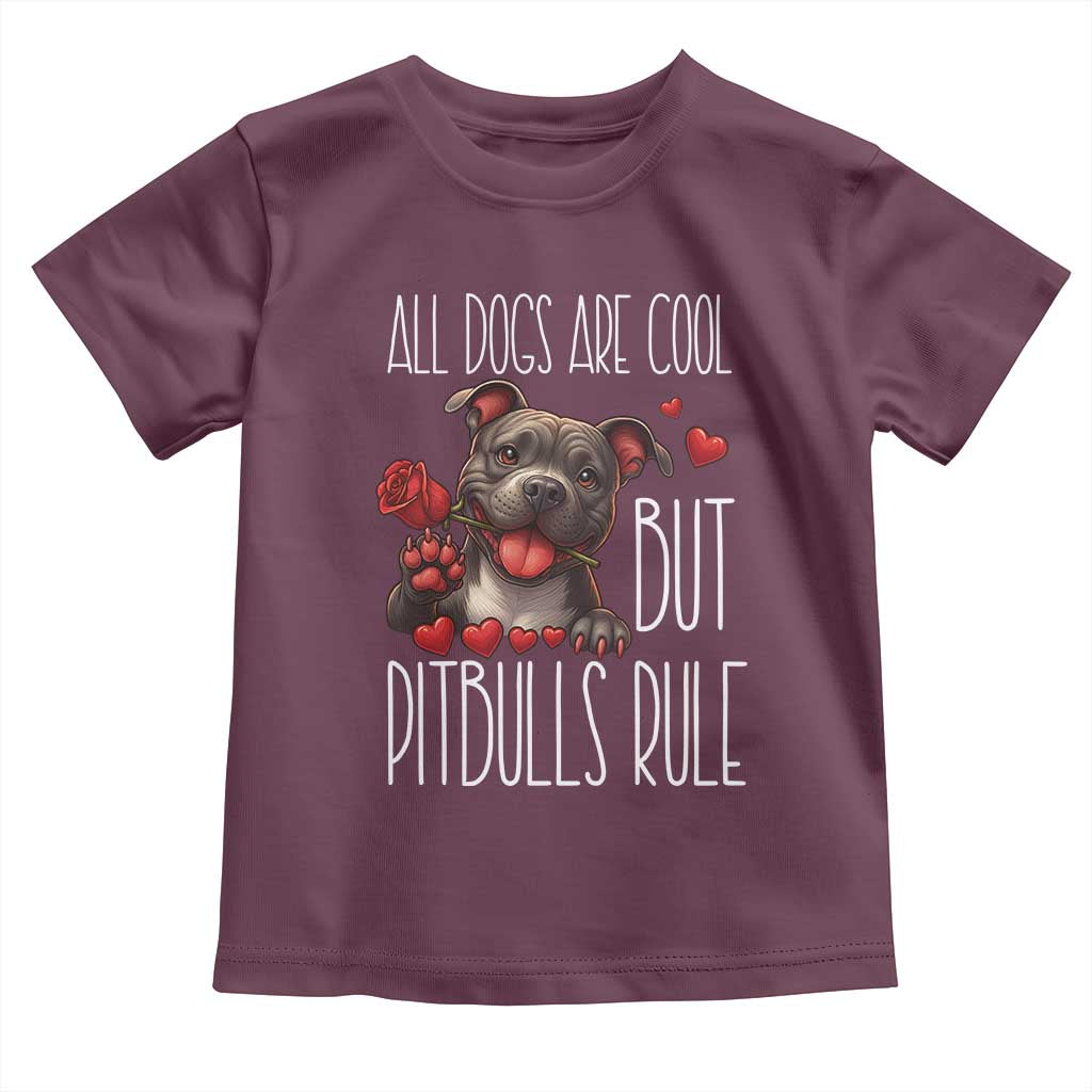 Pitbull Lover Toddler T Shirt All Dogs Are Cool But Pitbulls Rule - Wonder Print Shop