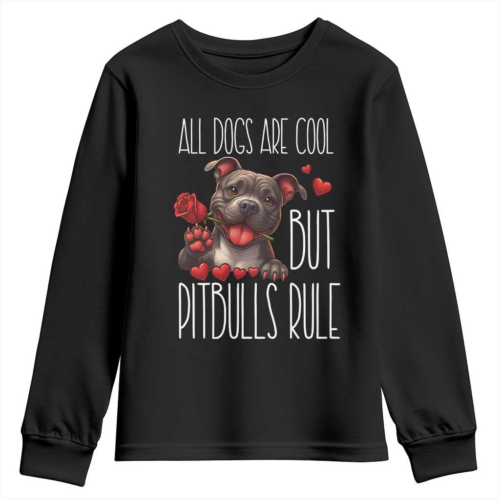 Pitbull Lover Youth Sweatshirt All Dogs Are Cool But Pitbulls Rule - Wonder Print Shop