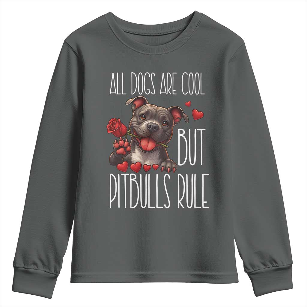 Pitbull Lover Youth Sweatshirt All Dogs Are Cool But Pitbulls Rule - Wonder Print Shop