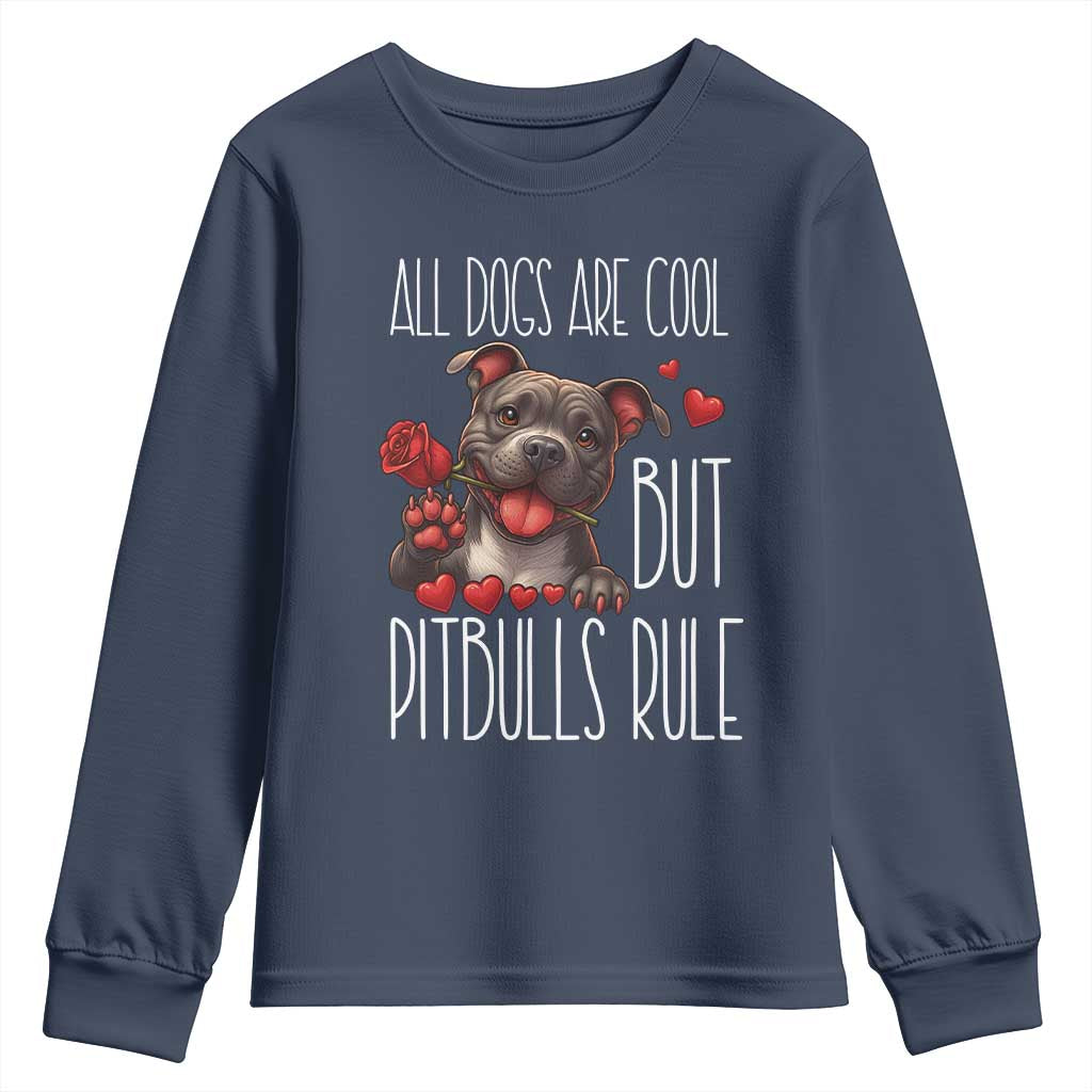 Pitbull Lover Youth Sweatshirt All Dogs Are Cool But Pitbulls Rule - Wonder Print Shop