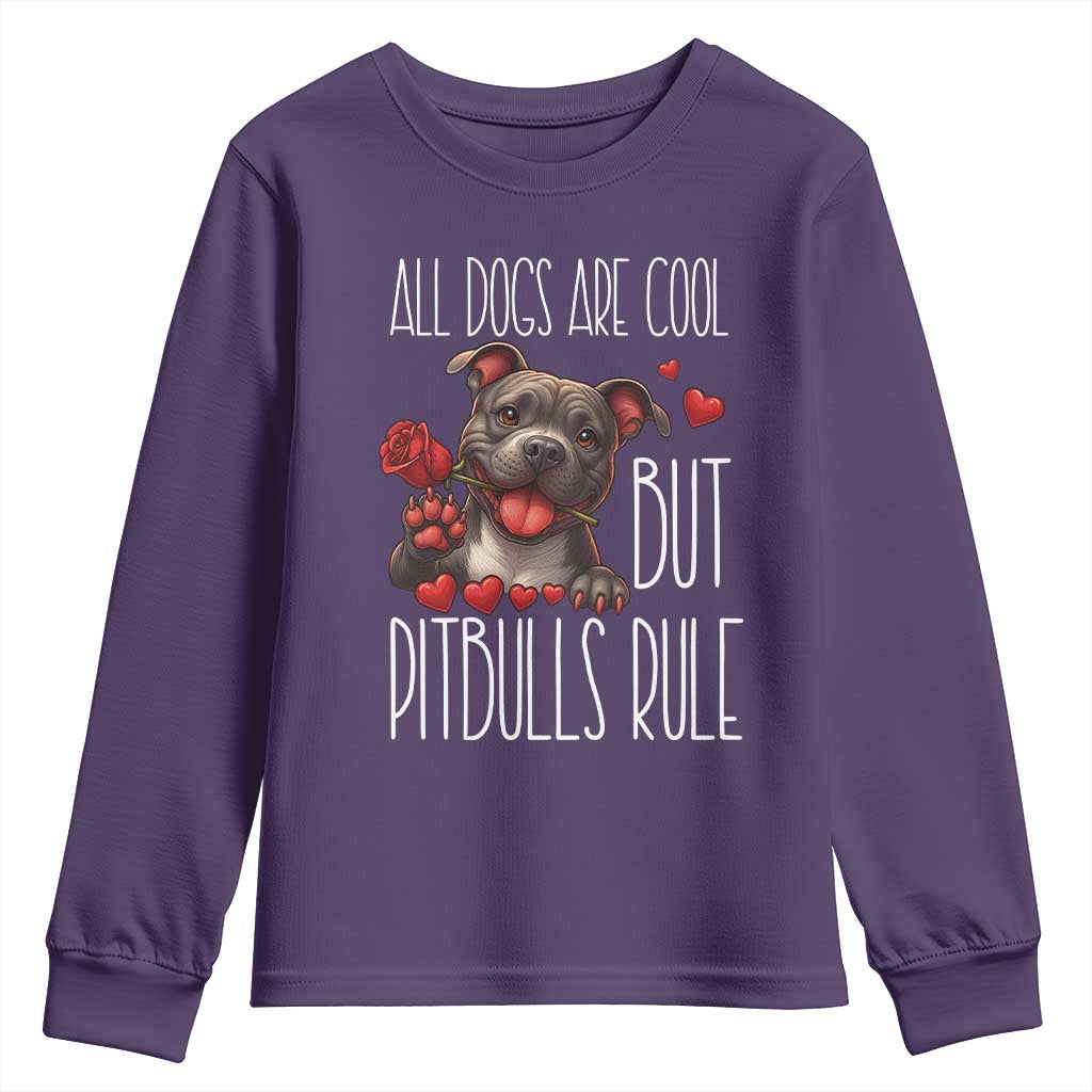 Pitbull Lover Youth Sweatshirt All Dogs Are Cool But Pitbulls Rule - Wonder Print Shop