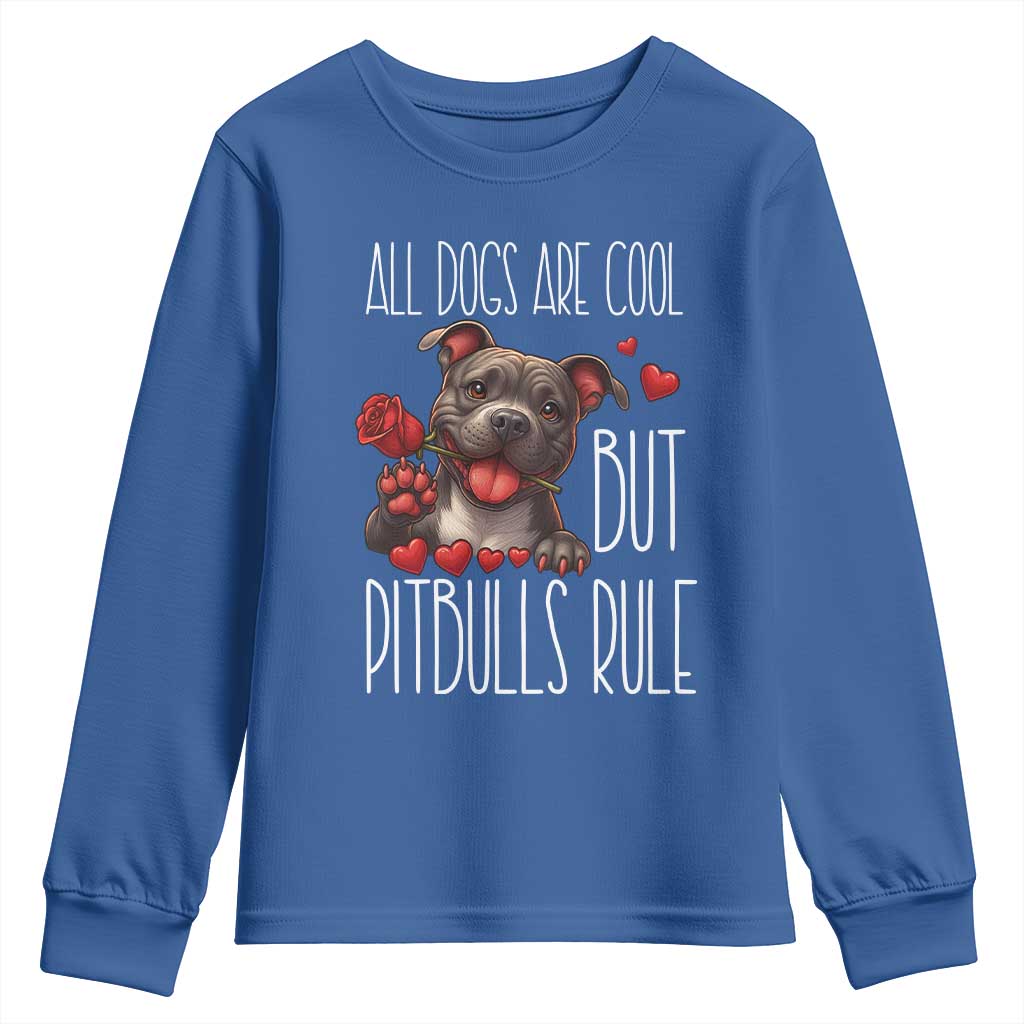 Pitbull Lover Youth Sweatshirt All Dogs Are Cool But Pitbulls Rule - Wonder Print Shop