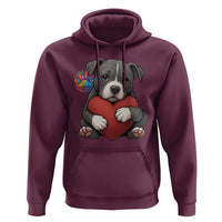 Pitbull Mom Hoodie Cute Puppy Hugging Heart Love Dog - Wonder Print Shop