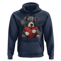 Pitbull Mom Hoodie Cute Puppy Hugging Heart Love Dog - Wonder Print Shop