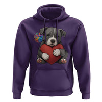 Pitbull Mom Hoodie Cute Puppy Hugging Heart Love Dog - Wonder Print Shop