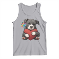 Pitbull Mom Tank Top Cute Puppy Hugging Heart Love Dog - Wonder Print Shop