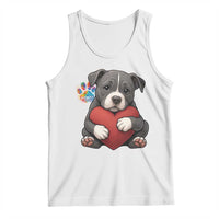 Pitbull Mom Tank Top Cute Puppy Hugging Heart Love Dog - Wonder Print Shop