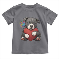 Pitbull Mom Toddler T Shirt Cute Puppy Hugging Heart Love Dog - Wonder Print Shop