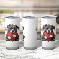 Pitbull Mom Tumbler Cup Cute Puppy Hugging Heart Love Dog