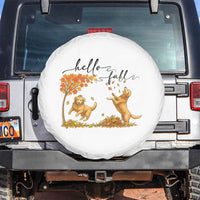 Funny Hello Fall Thanksgiving Golden Retriever Spare Tire Cover - Wonder Print Shop