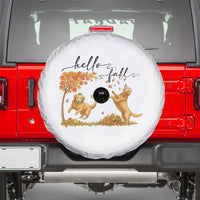 Funny Hello Fall Thanksgiving Golden Retriever Spare Tire Cover - Wonder Print Shop