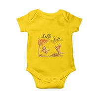 Funny Hello Fall Thanksgiving Golden Retriever Baby Onesie - Wonder Print Shop
