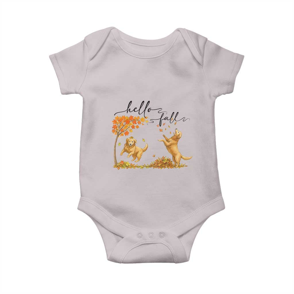 Funny Hello Fall Thanksgiving Golden Retriever Baby Onesie - Wonder Print Shop