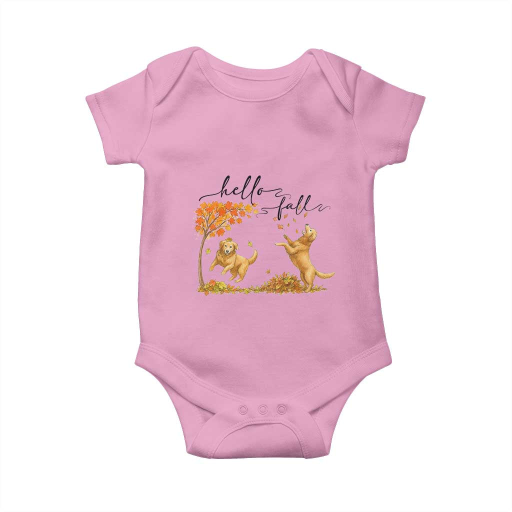 Funny Hello Fall Thanksgiving Golden Retriever Baby Onesie - Wonder Print Shop