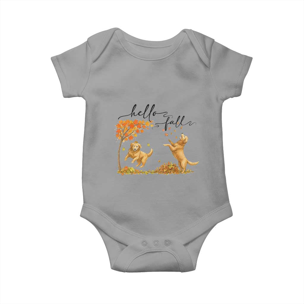 Funny Hello Fall Thanksgiving Golden Retriever Baby Onesie - Wonder Print Shop
