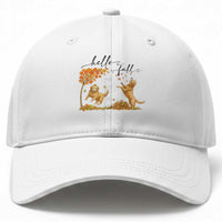 Funny Hello Fall Thanksgiving Golden Retriever Baseball Cap