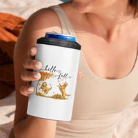Funny Hello Fall Thanksgiving Golden Retriever 4 in 1 Can Cooler Tumbler