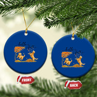 Funny Hello Fall Thanksgiving Golden Retriever Ceramic Ornament - Wonder Print Shop