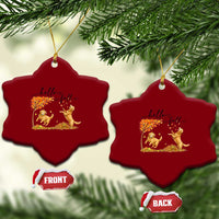 Funny Hello Fall Thanksgiving Golden Retriever Ceramic Ornament - Wonder Print Shop