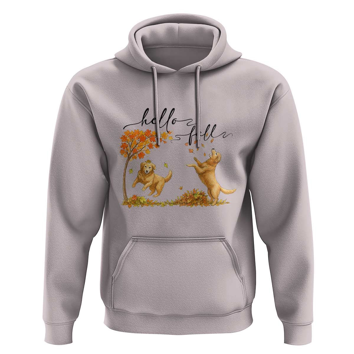 Funny Hello Fall Thanksgiving Golden Retriever Hoodie - Wonder Print Shop