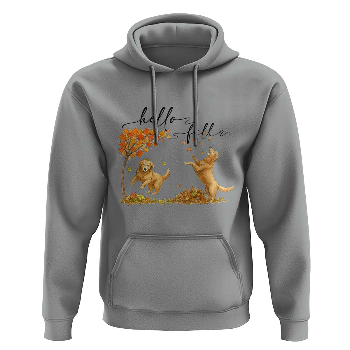 Funny Hello Fall Thanksgiving Golden Retriever Hoodie - Wonder Print Shop