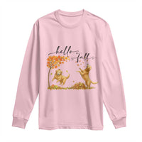 Funny Hello Fall Thanksgiving Golden Retriever Long Sleeve Shirt - Wonder Print Shop