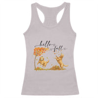 Funny Hello Fall Thanksgiving Golden Retriever Racerback Tank Top - Wonder Print Shop