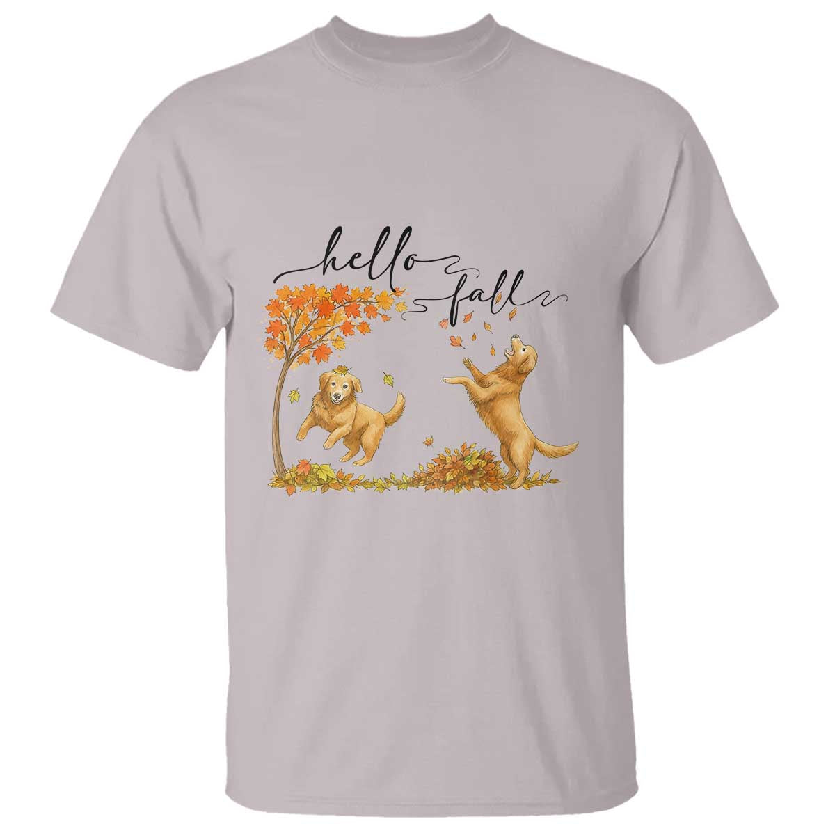 Funny Hello Fall Thanksgiving Golden Retriever T Shirt - Wonder Print Shop