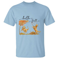 Funny Hello Fall Thanksgiving Golden Retriever T Shirt - Wonder Print Shop