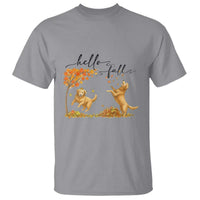 Funny Hello Fall Thanksgiving Golden Retriever T Shirt - Wonder Print Shop