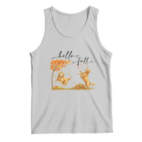 Funny Hello Fall Thanksgiving Golden Retriever Tank Top - Wonder Print Shop