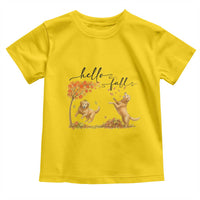 Funny Hello Fall Thanksgiving Golden Retriever Toddler T Shirt - Wonder Print Shop